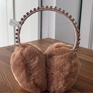 Anthropologie Women’s Jeweled x Faux Fur Earmuffs